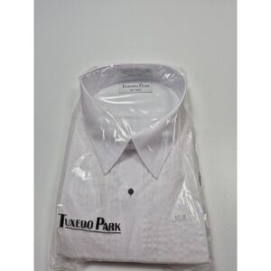 Tuxedo Park Dress Shirt Mens 3XL 34/35 White Pleated French Cuff Tuxedo